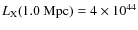 $L_{\rm X} (1.0~{\rm Mpc}) = 4 \times 10^{44}$