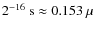 $2^{-16}~{\rm s} \approx 0.153~\mu$