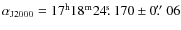 $\alpha_{\rm J2000}=17^{\rm h}18^{\rm m}24\hbox{$.\!\!^{\rm s}$ }170\pm0\hbox{$.\!\!^{\prime\prime}$ }06$