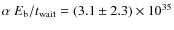 $\alpha\;E_{\rm b}/t_{\rm
wait}=(3.1\pm2.3)\times10^{35}$