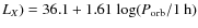 $L_X{\rm
)}=36.1+1.61\;{\rm log(}P_{\rm orb}/{\rm 1~h)}$