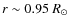 $r \sim 0.95~R_\odot$