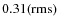 $0.31 (\rm rms)$