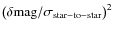 $\left(\delta {\rm mag} / \sigma_{\rm star-to-star}\right)^2$