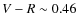 $V-R \sim 0.46$