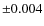 $\pm 0.004$