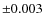 $\pm 0.003$