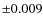 $\pm 0.009$