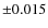 $\pm 0.015$
