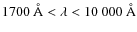 $1700~\AA < \lambda < 10~000~\AA$