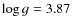 $\log g = 3.87$