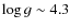 $\log g \sim 4.3$