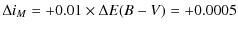 $\displaystyle \Delta i_M= +0.01 \times \Delta E(B-V) = +0.0005$
