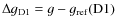 $\Delta g_{\rm D1} = g - g_{\rm ref} (\rm D1)$