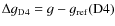 $\Delta g_{\rm D4} = g - g_{\rm ref} (\rm D4)$