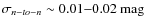 $\sigma_{n-to-n} \sim 0.01{-}0.02~{\rm mag}$