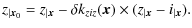 $\displaystyle z_{\vert{\vec x}_0} = z_{\vert{\vec x}} - \delta k_{ziz}({\vec x}) \times (z_{\vert{\vec x}} - i_{\vert{\vec x}}).$