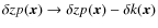 $\delta zp({\vec x}) \rightarrow \delta zp({\vec x}) - \delta k({\vec x})$