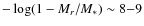 $-\log(1-M_r/M_*) \sim 8{-}9$