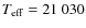 $T_{\rm eff}= 21~030$