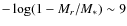 $-\log(1-M_r/M_*) \sim 9$