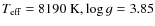 $T_{\rm eff}=8190~{\rm K}, \log g=3.85$
