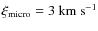 $\xi_{\rm
micro}=3~{\rm km~s}^{-1}$