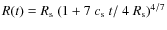 $R(t) = R_{\rm s}~(1 + 7 ~ c_{\rm s}~ t /~ 4 ~ R_{\rm s})^{4/7}$