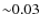${\sim }0.03$