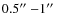 $0.5\hbox{$^{\prime\prime}$ }{-} 1\hbox{$^{\prime\prime}$ }$