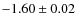 $-1.60\pm0.02$