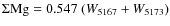 $\Sigma {\rm Mg}=0.547~(W_{5167}+W_{5173})$