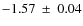 $-1.57~\pm~0.04$