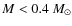 $M < 0.4~M_\odot$