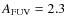 $A_{\rm FUV} = 2.3$