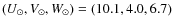 $(U_\odot, V_\odot, W_\odot) = (10.1, 4.0, 6.7)$
