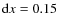${\rm d}x=0.15$
