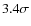 $3.4\sigma$