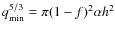 $q_{\rm min}^{5/3} = \pi(1-f)^2\alpha h^2$