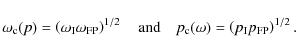 \begin{displaymath}%
\omega_{\rm c}(p) = \left( \omega_{\rm {I}} \omega_{{\rm FP...
...\rm c}(\omega) = \left(p_{\rm {I}} p_{{\rm FP}} \right)^{1/2}.
\end{displaymath}