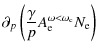 $\displaystyle \partial_p \left( \frac{\gamma}{p} A^{\omega<\omega_{\rm c}}_{\rm e} N_{\rm e} \right)$