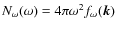 $N_{\omega}(\omega) = 4\pi \omega^2 f_\omega(\vec{k})$