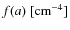$f(a)~\rm [cm^{-4}]$