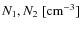 $N_1, N_2~\rm [cm^{-3}]$