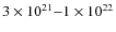 $3\times10^{21}{-}1\times10^{22}$
