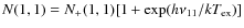 $N(1, 1)=N_+(1, 1)[1+{\rm exp}(h\nu_{11}/kT_{\rm ex})]$