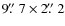 $9\hbox{$.\!\!^{\prime\prime}$ }7 \times 2\hbox{$.\!\!^{\prime\prime}$ }2$