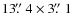 $13\hbox{$.\!\!^{\prime\prime}$ }4 \times 3\hbox{$.\!\!^{\prime\prime}$ }1$
