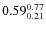 $\rm0.59 {_{ 0.21}^{ 0.77}}$