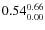$\rm0.54 {_{0.00}^{0.66}}$